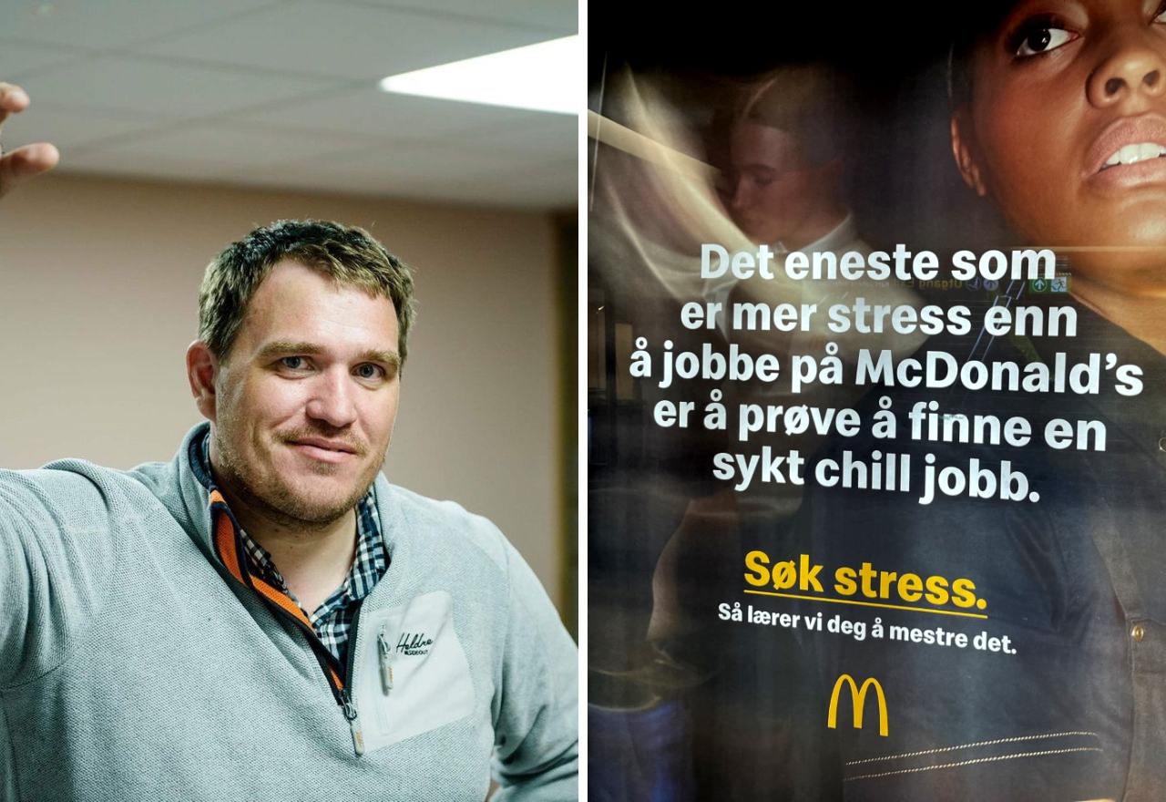 Fellesforbundet hudfletter ny McDonalds-kampanje: - stress forkorter livet ditt og øker sjansen for depresjon