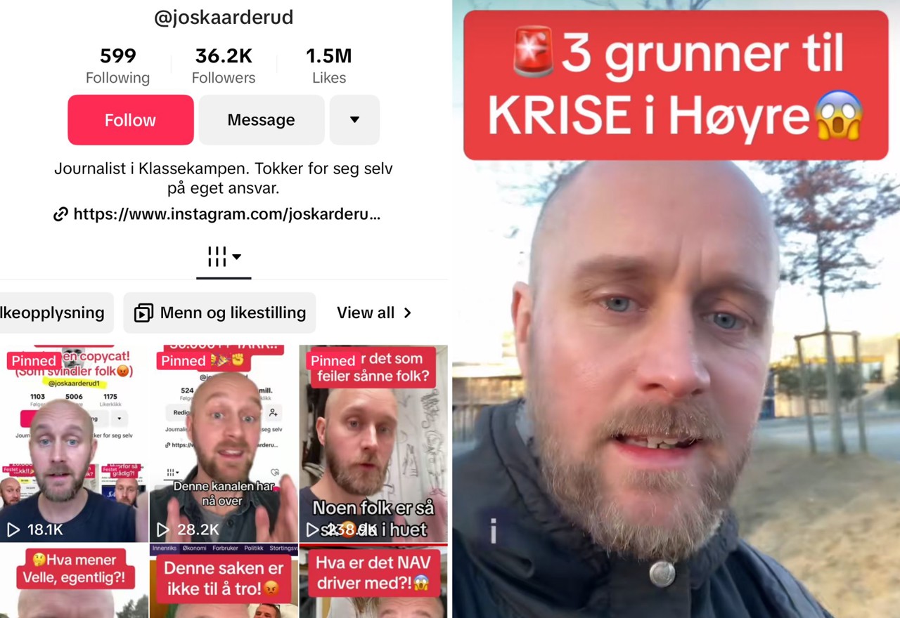 «Sur journalist» har flere millioner visninger på TikTok: - Begynte som et eksperiment