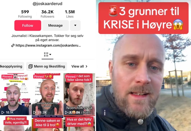 «Sur journalist» har flere millioner visninger på TikTok: - Begynte som et eksperiment