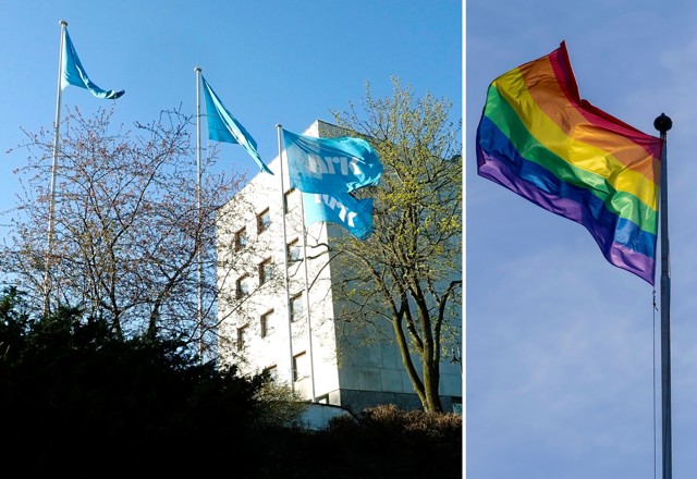 Mediehusene heiser Pride-flagget: - Ikke en politisk markering